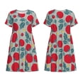 thumbnail image 3 of Bixox Robe d'Été à Manches Courtes pour Femmes Robe Ample Longueur Genou avec Poches-Tomate, 3 of 7