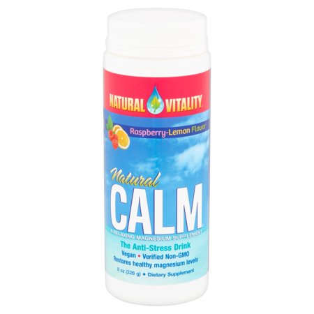 Touring Magnesium - Natural Vitality Natural Calm Magnesium Supplement, Raspberry-Lemon, 8oz