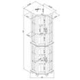 thumbnail image 4 of Wooden Tall Display Cabinet, Modern Corner Curio Cabinet with 4 Adjustable Tempered Glass Shelves and Lighting System, Curiocabinets with Acrylic Mirrored Back Panel, Walnut, 4 of 7