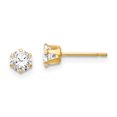 thumbnail image 1 of 14K Yellow Gold Madi K CZ Stud Post Earrings, 1 of 2