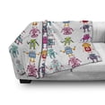 thumbnail image 3 of Cartoon Soft Flannel Fleece Throw Blanket, Colorful Style Robot Futuristic Funny Mascots Friendly Androids, Cozy Plush for Indoor and Outdoor Use, 60" x 80", Multicolor, by Ambesonne, 3 of 6