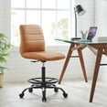 thumbnail image 2 of Computer Work Desk Chair, Tan Black, Vegan Leather, Home Office Business, Modern Contemporary HB33569, 2 of 9
