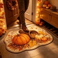 thumbnail image 4 of SLYNSHome Autumn Floor Mat, Cozy Pumpkin Basket Non-Slip Bath Rug, Soft Washable Seasonal Shaped Carpet Roll Packed For Bathroom Living Room Entryway Indoor Decor, 4 of 7