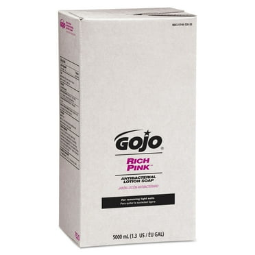 Gojo RICH PINK Antibacterial Lotion Soap Refill 5000mL Floral Scent Pink 2/Carton 7520