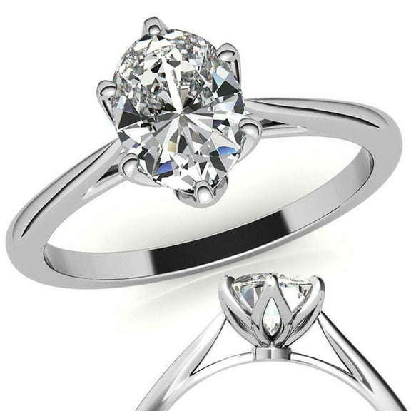 Auory Classic Oval Cut Moissanite Statement Ring for Women