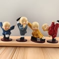 thumbnail image 4 of Buddha Monk Statue Miniature Figurines Sculpture Art Craft Collectible Shelf Desktop Home Garden Car Ornament 4PCS, 4 of 5