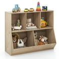 thumbnail image 2 of GVN 5-Cube Wooden Kids Toy Storage Organizer with Anti-Tipping Kits-Natural, Toy Organizers and Storage for Kids, Boys, Girls, Nursery, 2 of 8