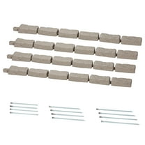 KFFKFF Imitation Stone Landscape Border, 46.4 x 2.2 in Authentic Lawn Border, Adaptable Brick-Like Garden Border with Grounding Pegs, Durable Driveway and Walkway Edging in Beige, Resistant to Fading