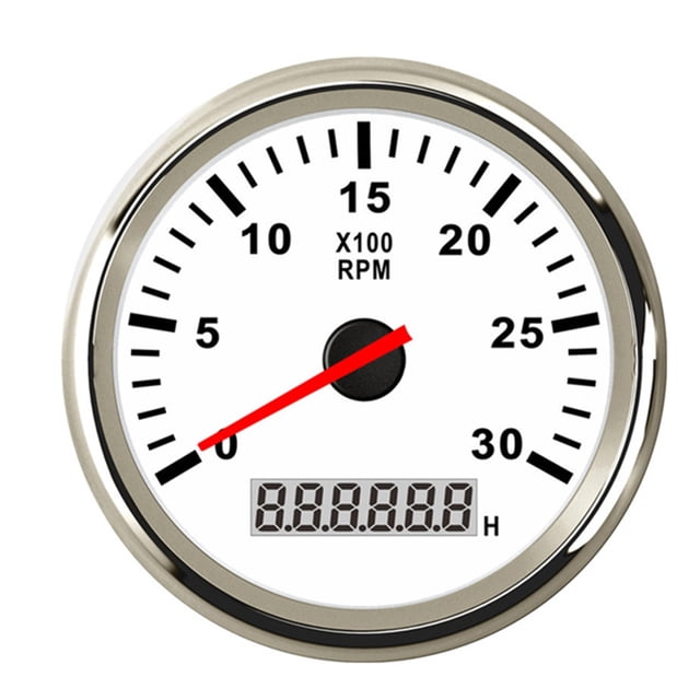 3000 RPM Tachometer Gauge 85mm For Universal Car Boat Tachometer 12V/24V LCD Hour Meter With Red Backlight ,Easy to Calibrate