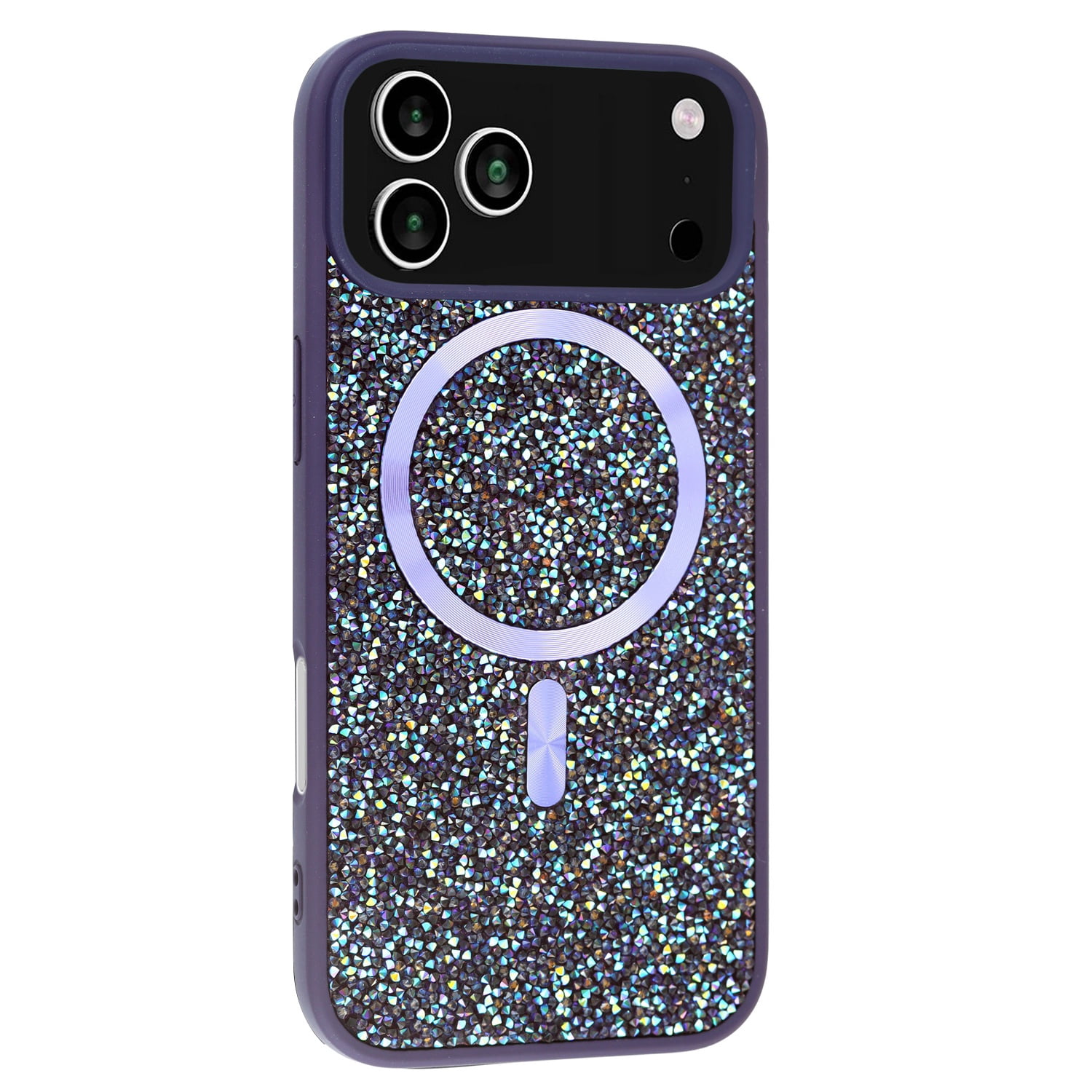 Thin Crystal Cover Compatible with Wireless Charging for iPhone 17 Pro Max - Purple