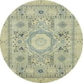 thumbnail image 1 of Ahgly Company Machine Washable Indoor Round Abstract Brown Gold Area Rugs, 5' Round, 1 of 7