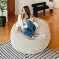 thumbnail image 4 of Big Joe Fuf 5Ft Oversized Foam Bean Bag Chair for Kids, Teens, Adults, Vanilla Latte, Corded Plush, 5 foot Large Reading and Gaming Seat, 4 of 7