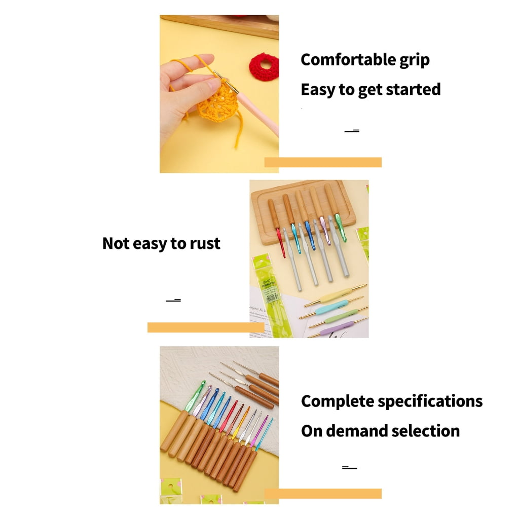 1 Set Single Head Crochet Needle Set Ergonomical Crochet Hook Double Head Knitting Needle Crochet Supplies for Craft