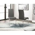 thumbnail image 4 of Mist Dark Gray Faux Leather Chrome Cantilever Dining Chairs Set of 2 Sidechairs, 4 of 7