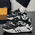 thumbnail image 4 of Trendy Double Lace Platform Shoes, Men's Low Top Lace Up Sneakers, for Outdoor Walking Holiday Traveling, 4 of 9