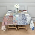 thumbnail image 3 of Pioneer Flower Floral Print Pattern Square Tablecloth,Waterproof Square Table Cover,Wipeable Spillproof Washable Table Cover for Home Kitchen Party Decor 60"x60"(152x152cm), 3 of 6