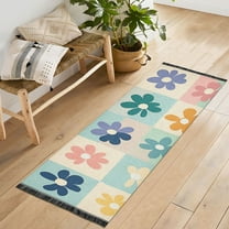 Yayeee Runner Rug for Bedroom 2'x6' Machine Washable Hallway Non Slip Mat, Green Floral
