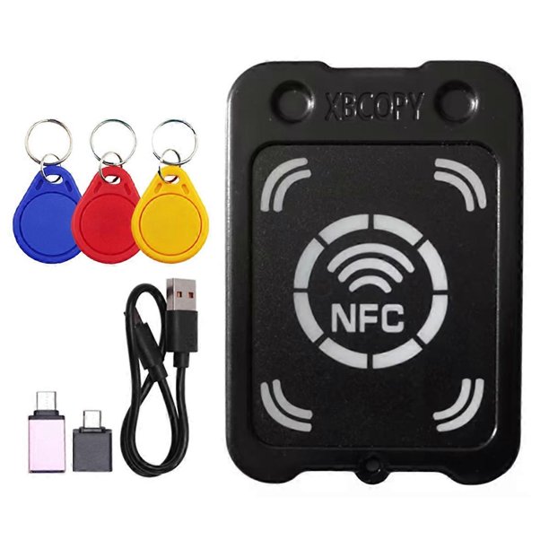 RFID Smart Chip Card Reader Copier+3xCUID Keychain NFC Encryption Key ...