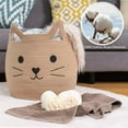thumbnail image 3 of TACYKIBD Animal Baskets Large Woven Cotton Rope Storage Basket with Cute Cat Design Animal Laundry Basket Organizer for Towels, Blanket, Toys, Clothes, Gifts – Pet or Baby Gift Baskets 15"Lx14H", 3 of 9