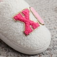 thumbnail image 4 of ZELAND Women's Pink XOXO Glitter Letter Plush Winter House Slippers - Cozy Valentine's Day Indoor Mules, 4 of 5