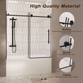 thumbnail image 3 of Sesslife Frameless Tub Door 60"W x 60"H, Sliding Shower Door with 1/4"(6 mm) Clear Tempered Glass, Bathtub Door with Stainless Steel Handle and Bottom Water Barrier Strip, Guide Tube Track Designed, 3 of 8