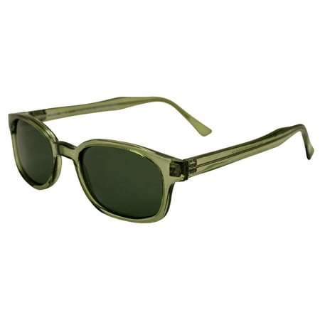 KD s Sunglasses 21269 Original KD s Biker Shades ANSI Z80.3 Clear Green Frames w/Green Lenses