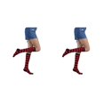 thumbnail image 1 of Minnieouse Calcetines altos a rayas Día de San Valentín para diario Fiesta de Halloween Raya roja 2piezas Raya roja Minnieouse CBP394820, 1 of 5