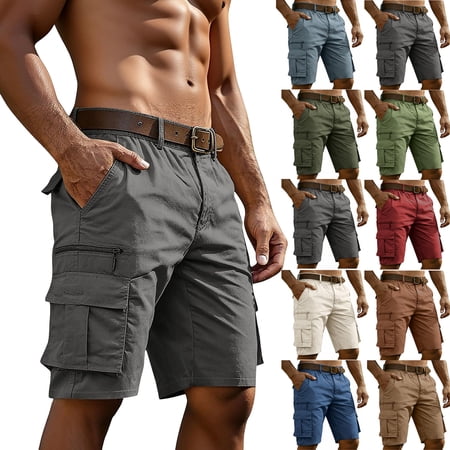 Resicozy Mens Hiking Cargo Shorts Casual Tactical Waterproof Shorts for Work Golf Outdoor Lightweight Fishing with 6 Pockets Black 3XL