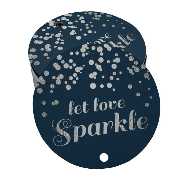 Inkdotpot Let Love Sparkle Wedding Bottle Tag Real Silver Foil Favor Hang Tags Pack Of 50