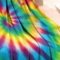 thumbnail image 3 of Rainbow Tie Dye Spiral Pattern Blanket,Comfortable Soft Flannel Throw Blanket,All Season,Warm Lightweight Blankets for Sofa Bed Couch Living Room Chair,30"x40", 3 of 4