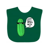 Inktastic Just Dill with It Chill Dill Pickle in Sunglasses Boys or Girls Baby Bib