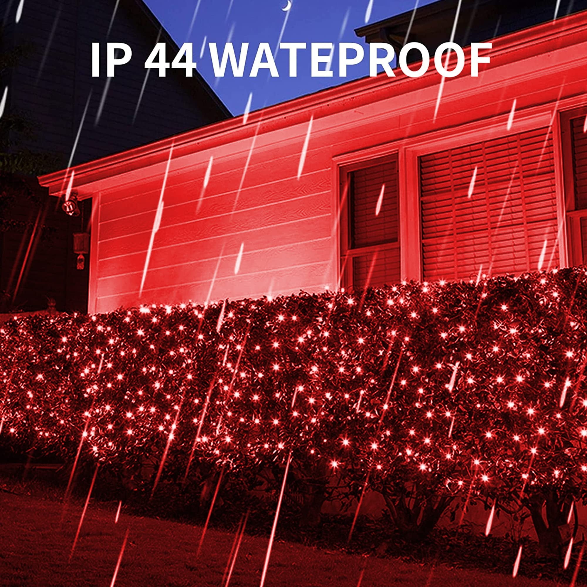 Net Mesh String Lights Waterproof ,8 Lighting Modes, Outdoor Christmas Decorative Lights, for Indoor Outdoor, Curtain, Christmas Tree, Holiday, Party(9.84 Ft x 6.6 Ft 144 LED, Red)