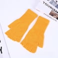 thumbnail image 1 of Guantes cálidos de medio dedo con boca larga y manga larga de acrílico de color sólido a la moda, 1 of 3