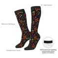 thumbnail image 4 of Goofa Music Notes Pattern Adult Stockings, Color-Block Knee High Socks, Comfortable and Breathable, Soft and Stretchable, Sports, and Decoration, 4 of 6
