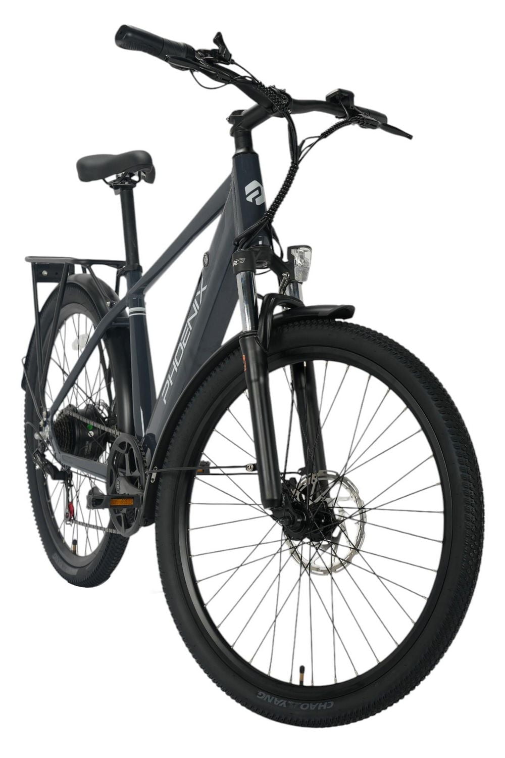 PHOENIX STEP-OVER 27,5 pouces avec suspension avant, E-Commutateur pour adultes, Gris, unisexe Portée : 25 - 40 miles