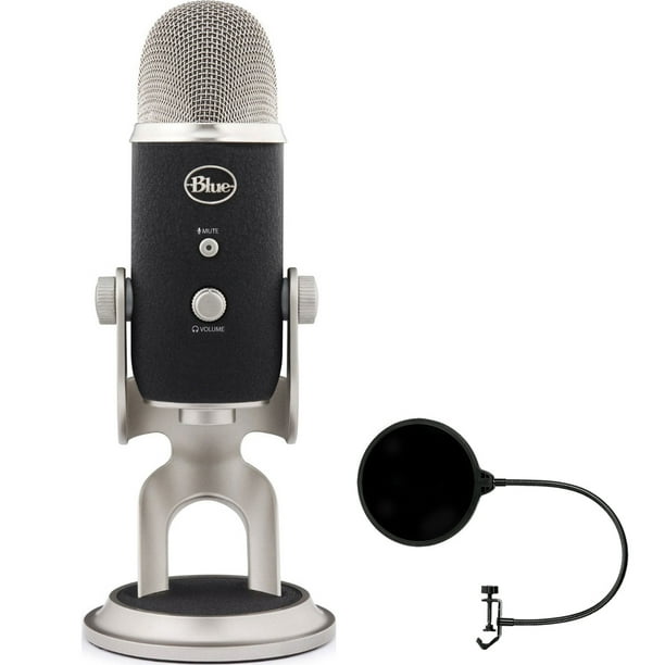 Blue Microphones Yeti Pro Usb Condenser Microphone Multipattern Blue Yetipro With Pop Shield Universal Pop Filter Microphone Wind Screen With Mic Stand Clip Walmart Com Walmart Com