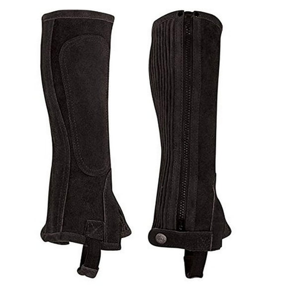 Perri's Zipper Adult Half Chap, Black, Small-Tall