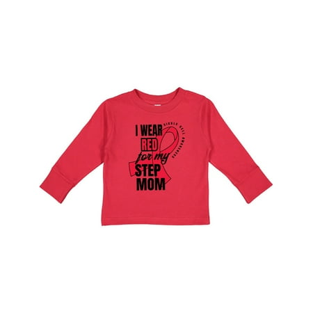 

Inktastic Sickle Cell Awareness I Wear Red For My Step Mom Gift Toddler Boy or Toddler Girl Long Sleeve T-Shirt