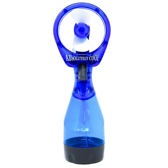 Retailery Portable Battery Misting Fan with 2 AA batteries, Blue