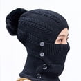 thumbnail image 3 of Diufon Winter Hat Scarf Set Ladies Fleece Warm Windproof Knitted Hats and Button Scarves 2 Pieces Outfit, 3 of 3