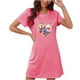 thumbnail image 1 of Camisón corto de talla grande para mujer, camisón de manga corta con estampado de pecho a la moda, camisón para mujer, 1 of 2