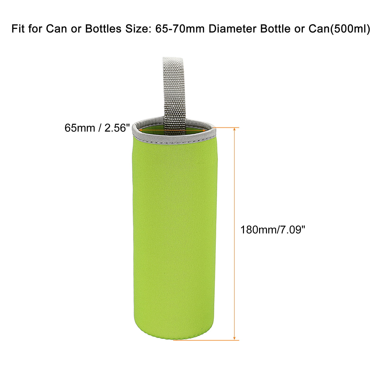 Unique Bargains Water Bottle Sleeve Neoprene Carrier Insulated Non Slip Cover Green