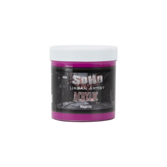 Soho Urban Artist Heavy Body Acrylic Paint - 500 ml Jar - Magenta - Thick, Rich Color, Excellent Coverage, Professional Quality - Artists Acrylic Paint