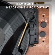 مشغل تسجيل حقيبة Victrola Venture Bluetooth المحمولة الحديثة في منتصف القرن مع قرص دوار ثلاثي السرعات ومكبرات صوت مدمجة | بلوط
