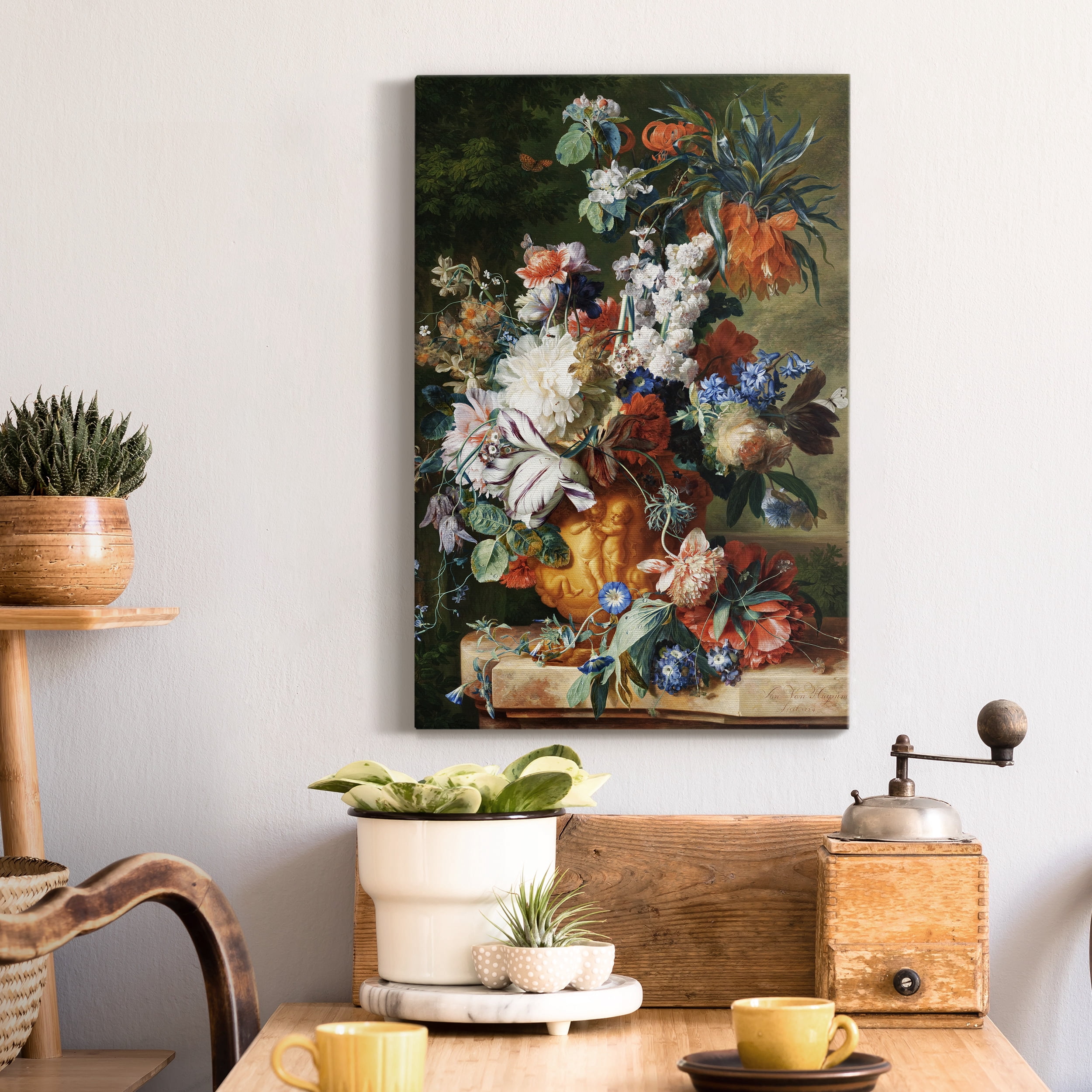 Bouquet of Flowers in an Urn Premium Gallery Wrapped Canvas - Ready to Hang - 8 x 12