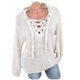 thumbnail image 2 of Suéter Dama Gibobby Talla Grande Informal Moda Cuello en V Cordones Capucha Blanco L, 2 of 5
