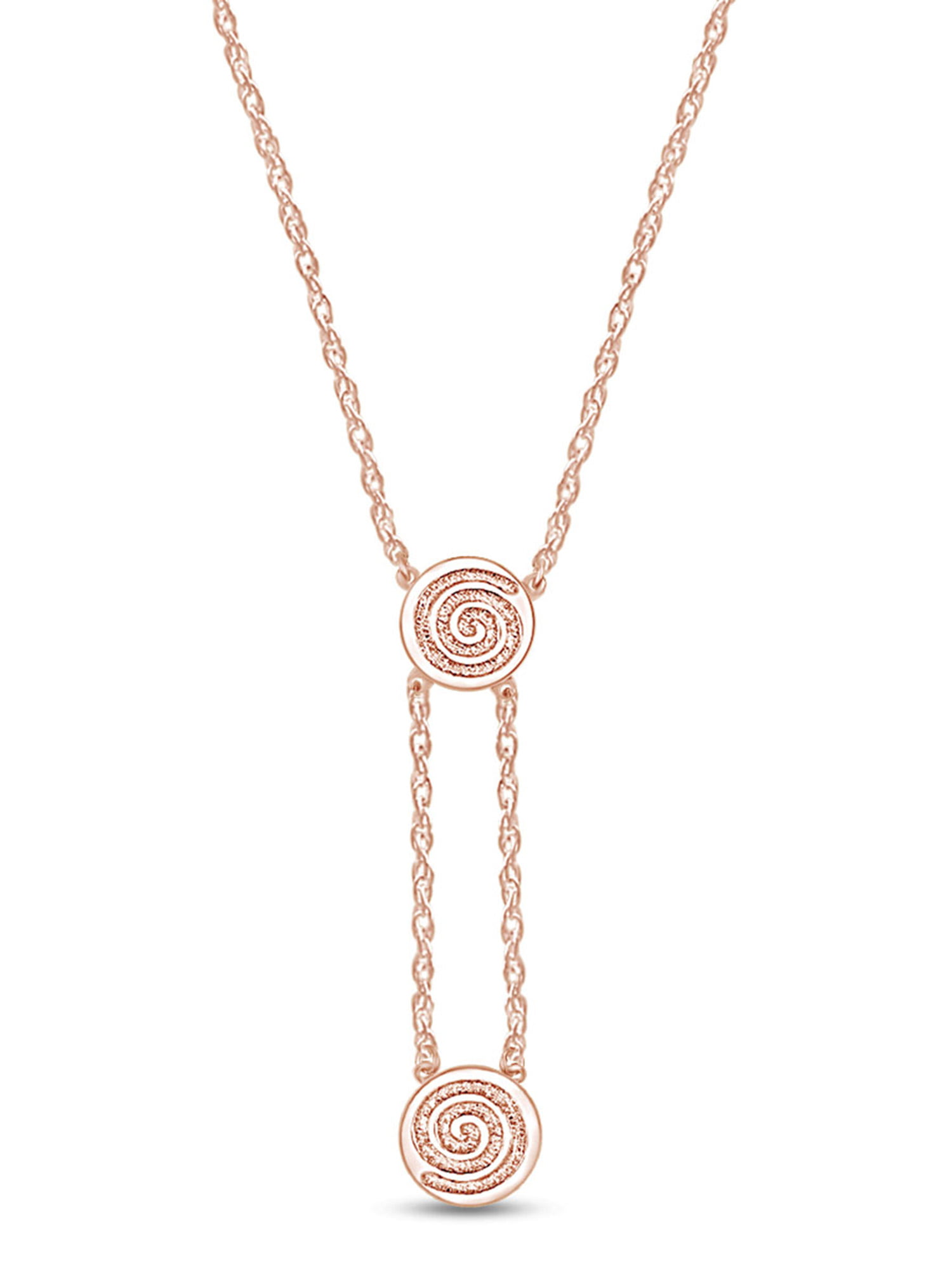 AFFY Luckiest Four Leaf Clover White Cubic Zirconia Pendant Necklace in 14K Rose Gold Over Sterling Silver