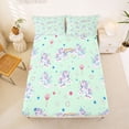 thumbnail image 5 of Erosebridal Unicorn Gifts Full Size Sheets For Unicorn Lover,Cute Rainbow Stars Print Bed Sheets For Kids Girls 4-Piece, 5 of 6