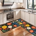 thumbnail image 3 of Kitchen Rugs Sets Of 2,Pioneer Flower Floral Print Pattern Anti Fatigue Kitchen Mat Rugs Non Slip Washable,Decorative Kitchen Floor Mats for Kitchen,Sink,Laundry,17"x47"+17"x47", 3 of 5