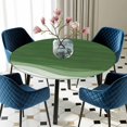 thumbnail image 5 of Elastic Fitted Round Tablecloth, Ombre Waves Waterproof Stretch Table Cover for 36"-44" Tables, Abstract Art Gradient Sage Green Modern Washable Outdoor Tablecloths for Patio, Picnic, Camping, 5 of 9